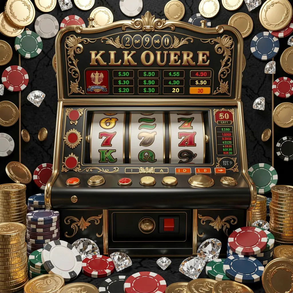 Luxury modern slot machine with golden reels and scattered coins highlighting the premium online casino experience at 8BKD for players in Bangladesh
